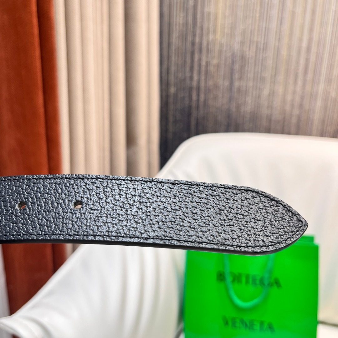 Bottega Veneta Leather Belt with Metal Buckle