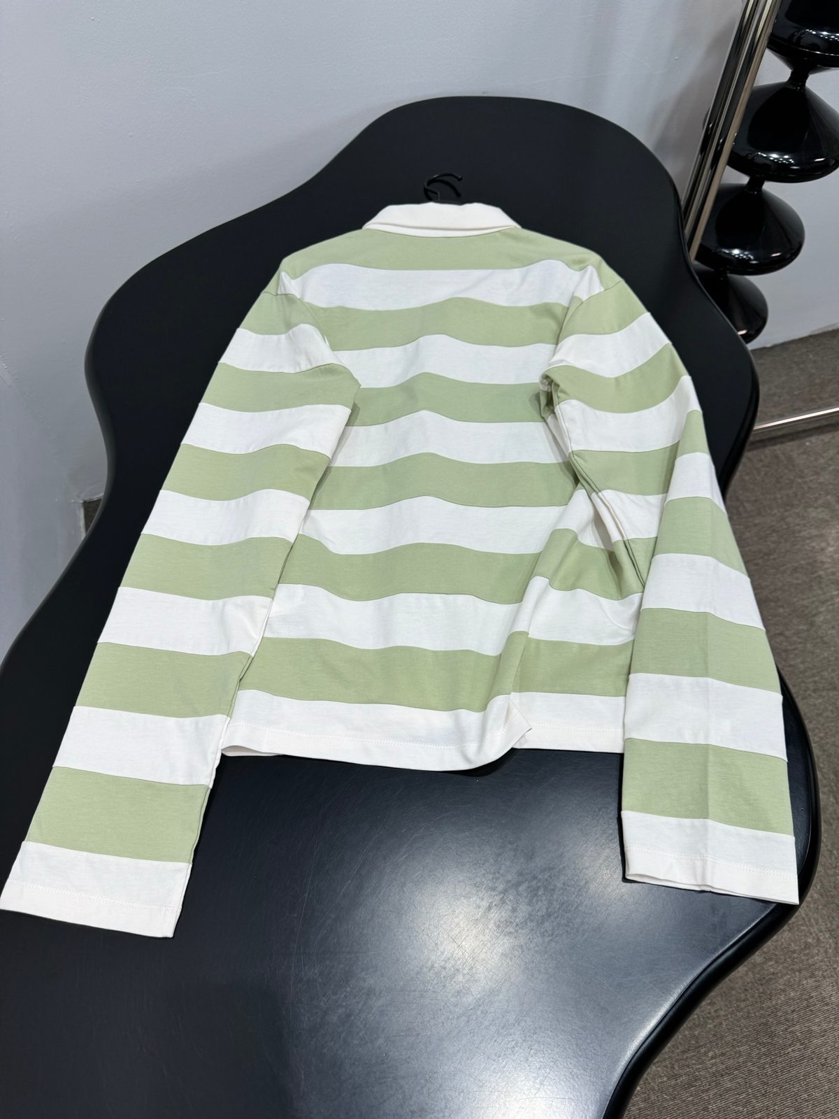 Striped Long-Sleeve Casual Polo Shirt
