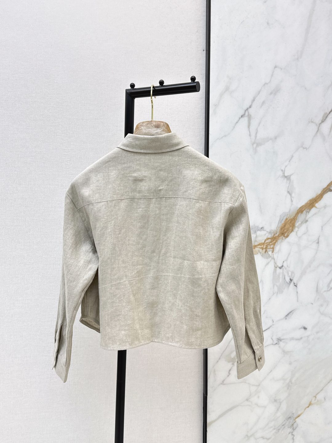Linen Button-Up Shirt Jacket