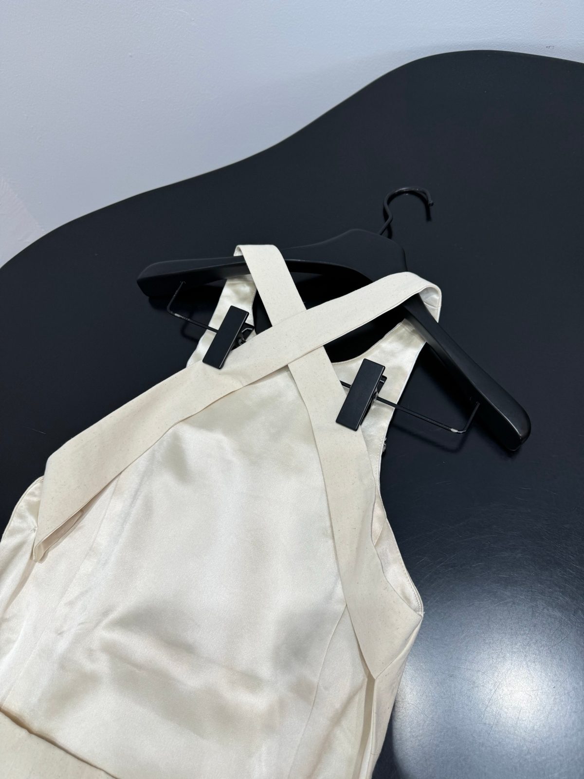 Luxury Embellished Cream Sleeveless Top