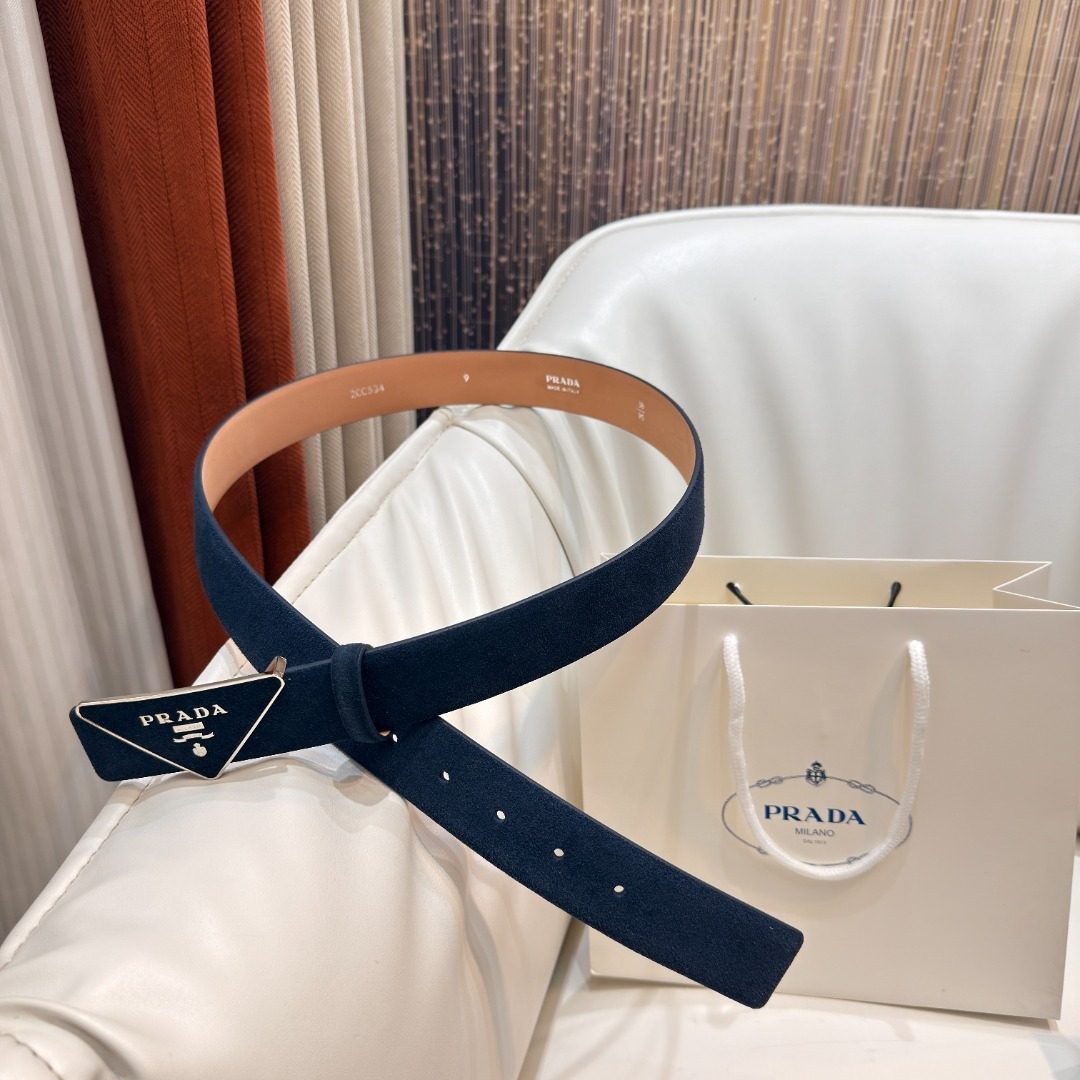 Prada Reversible Suede Leather Belt