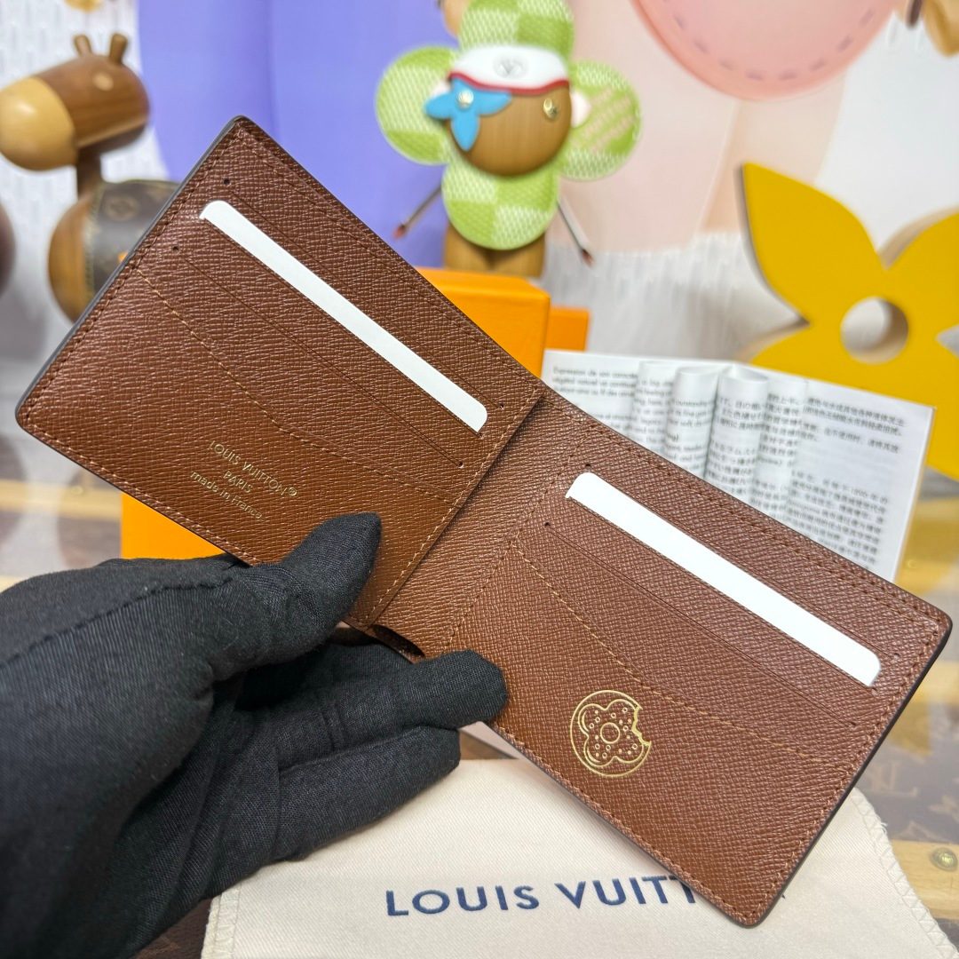 Louis Vuitton Tan Textured Leather Bifold Wallet