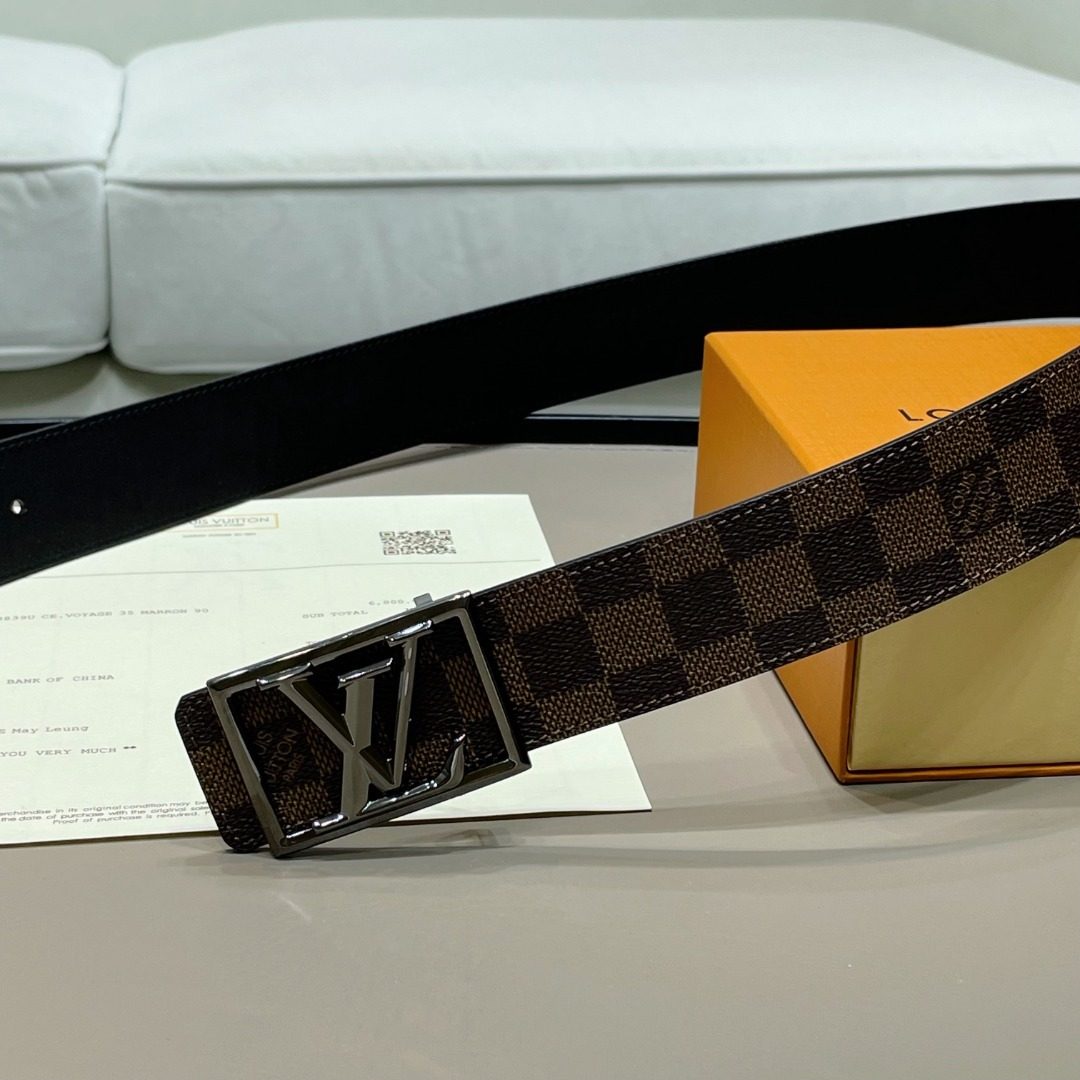 Louis Vuitton Damier Ebene Leather Belt