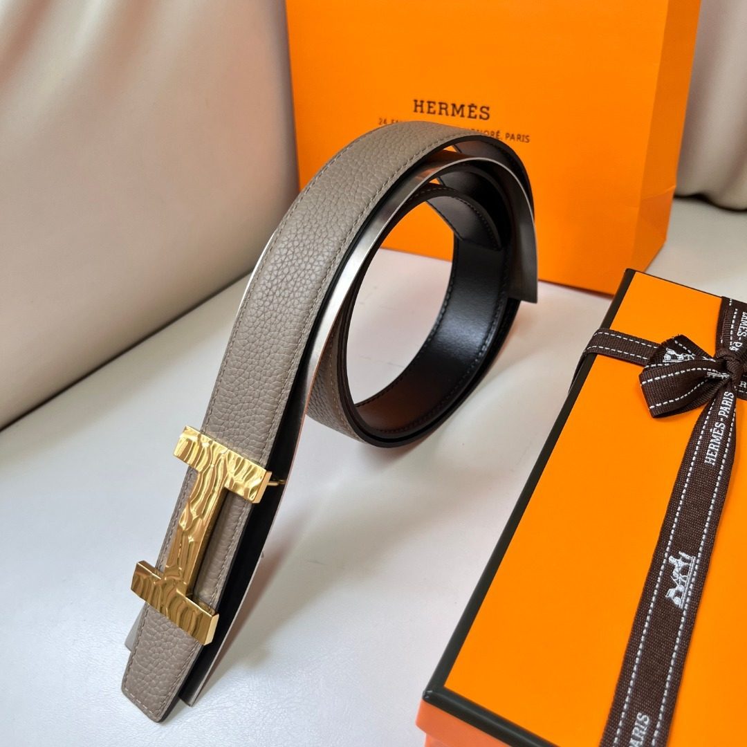 Hermès Constance Gold Buckle Leather Belt