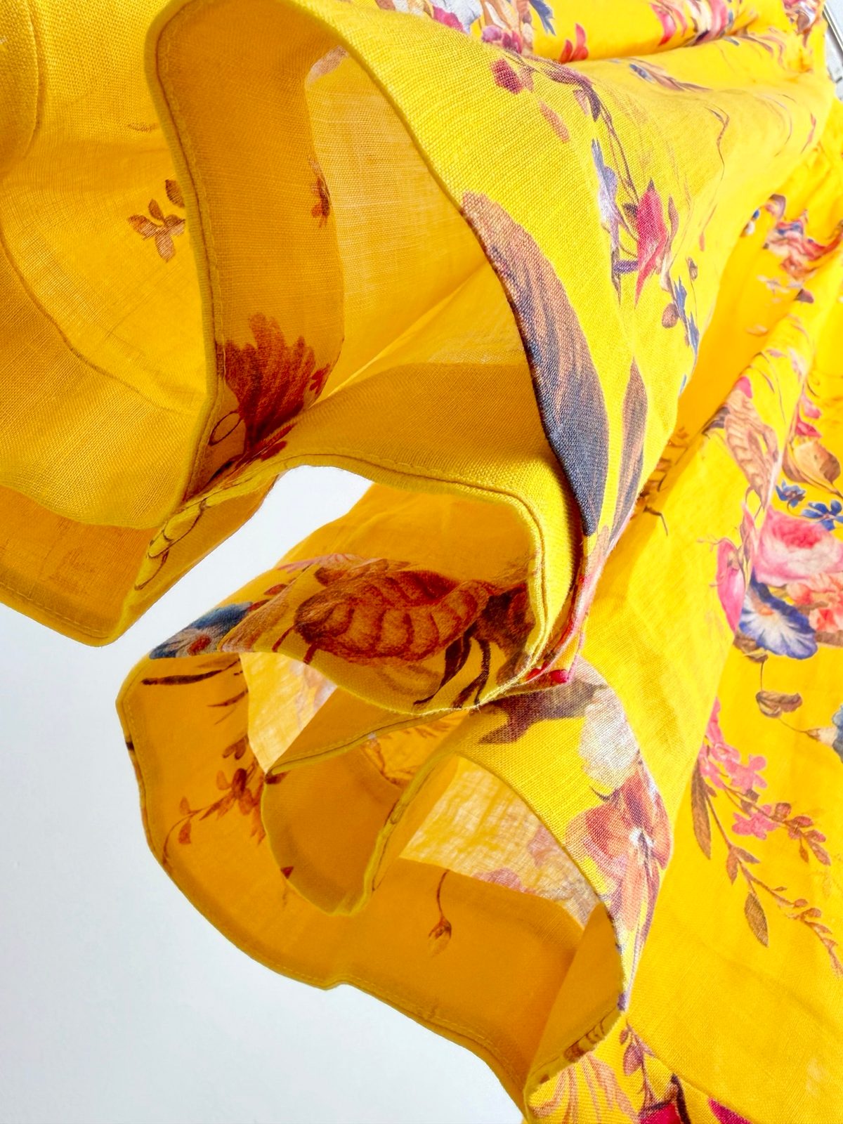 Patience Floral Linen Maxi Dress Yellow