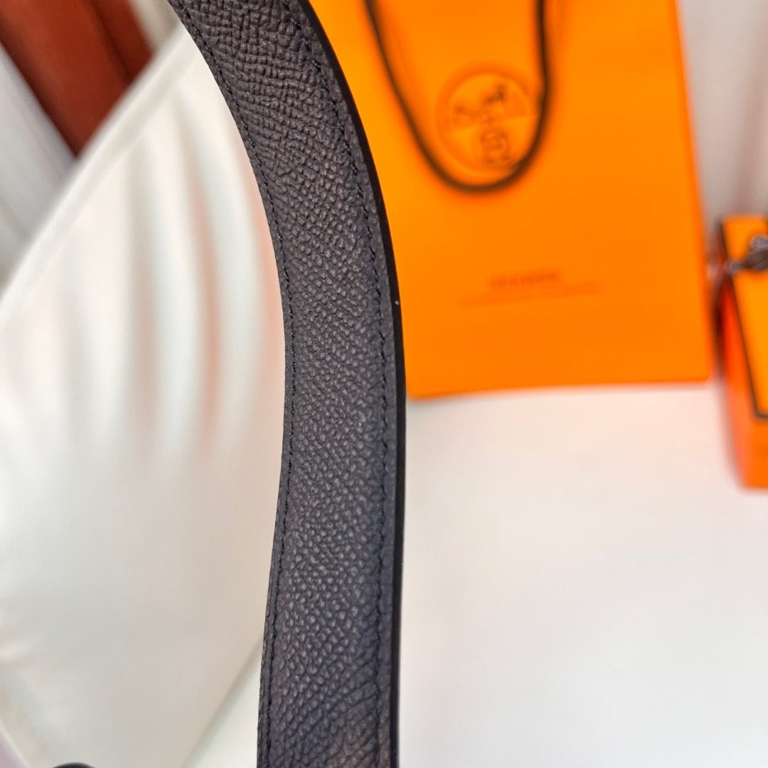 Hermès Leather Belt with Pyramid Buckle