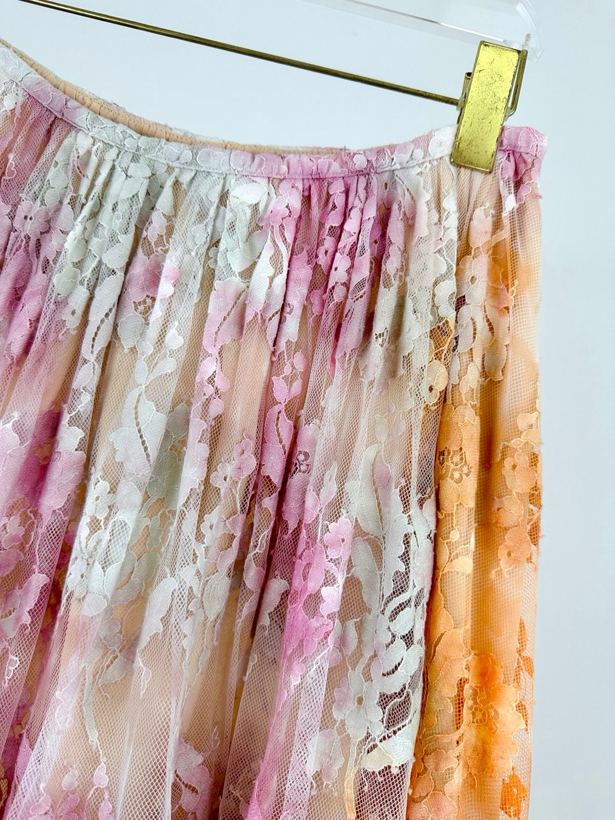 Multicolor Floral Lace Tulle Skirt