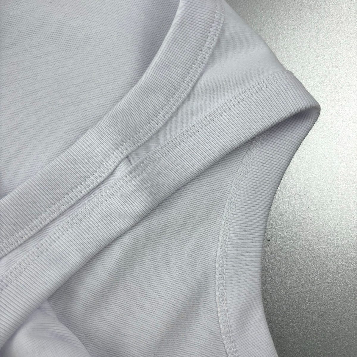 Luxury Men's White Ribbed Cotton T-Shirt