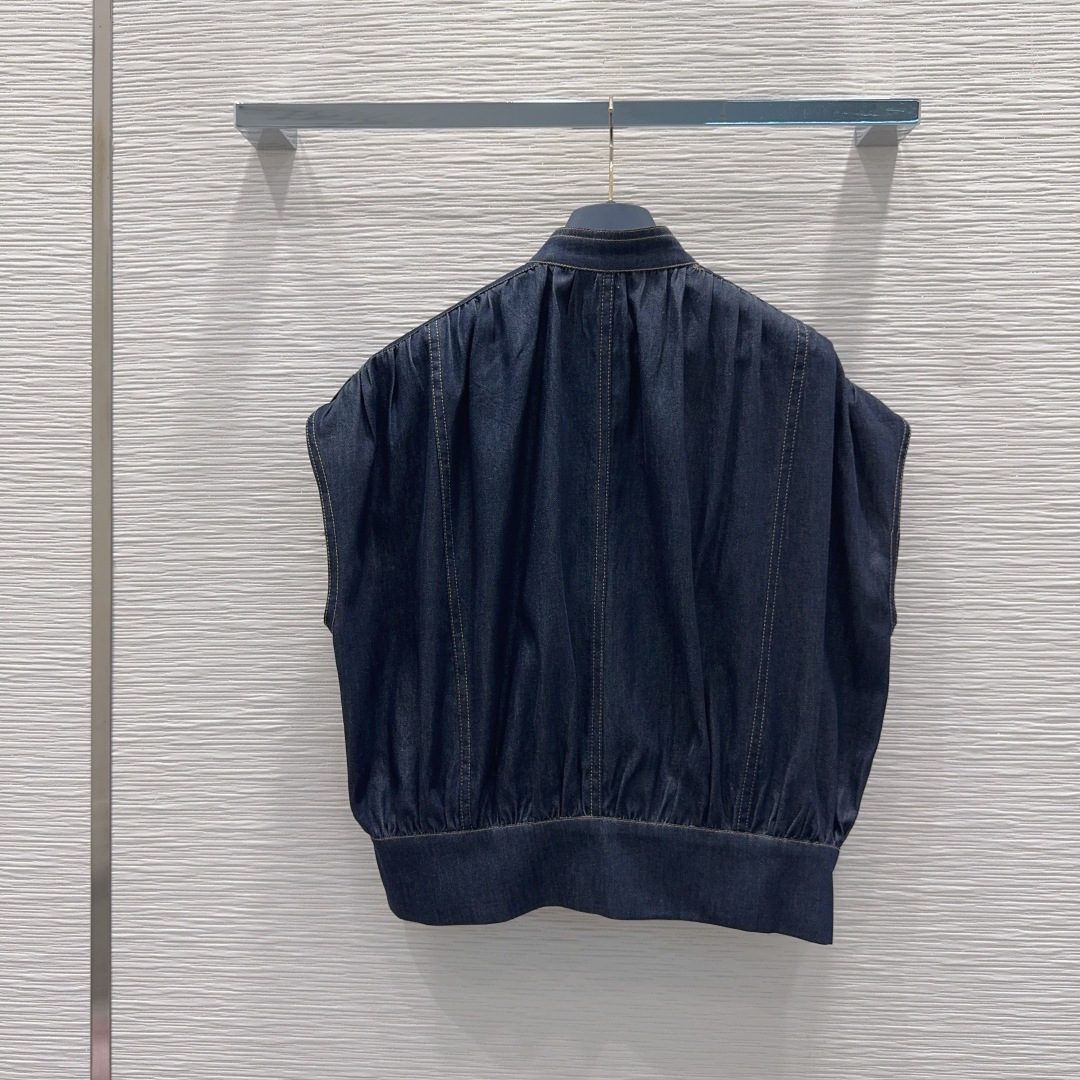 Denim Vest with Gray Cotton Lining