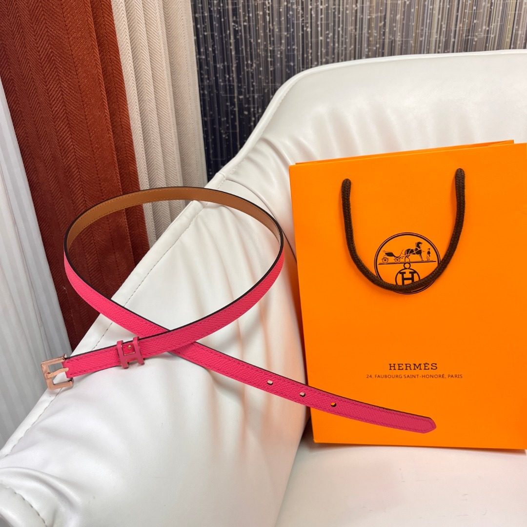 Hermès Epsom Leather Belt Rose Pink