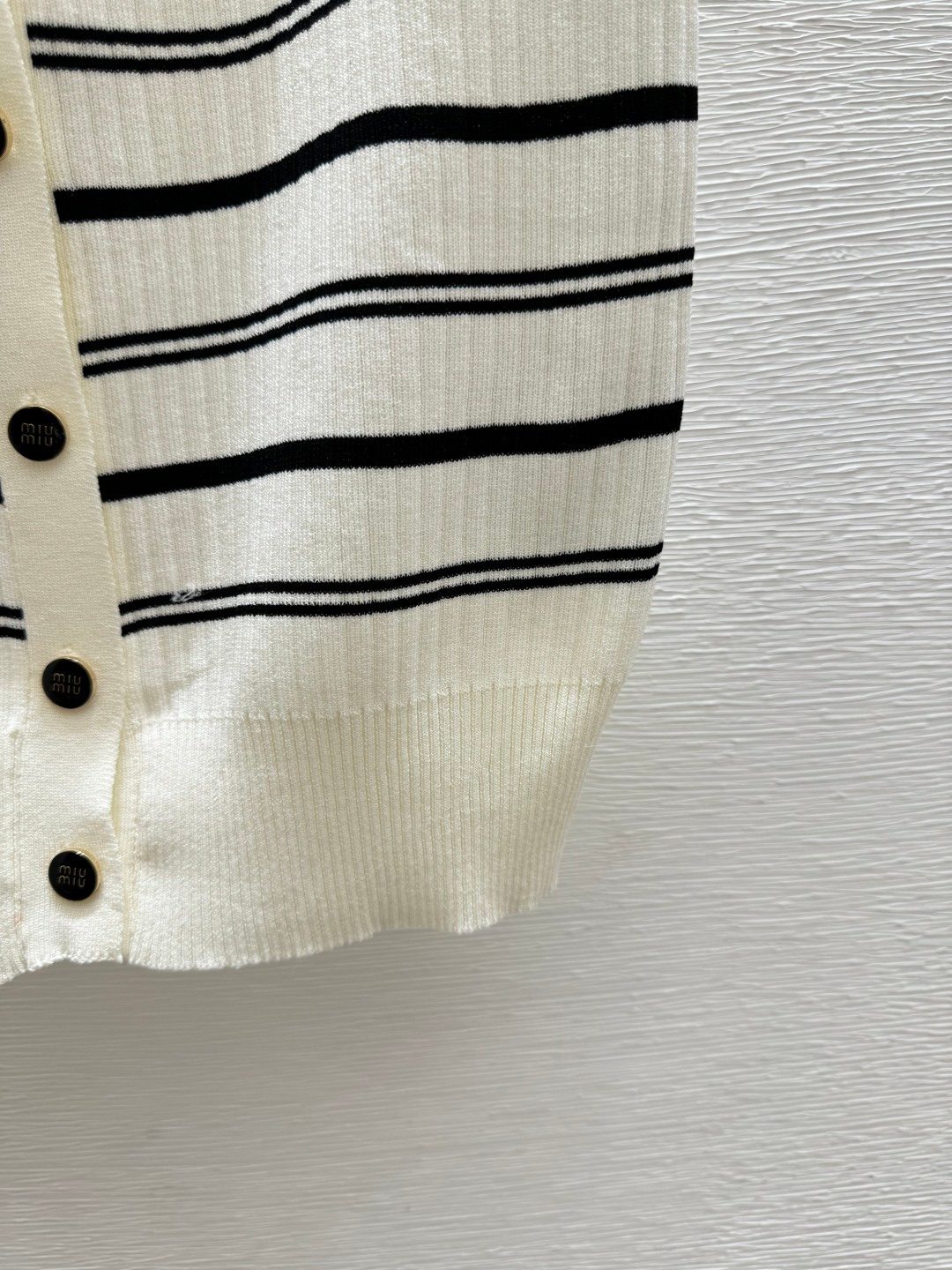 Miu Miu Striped Knit Vest Cardigan