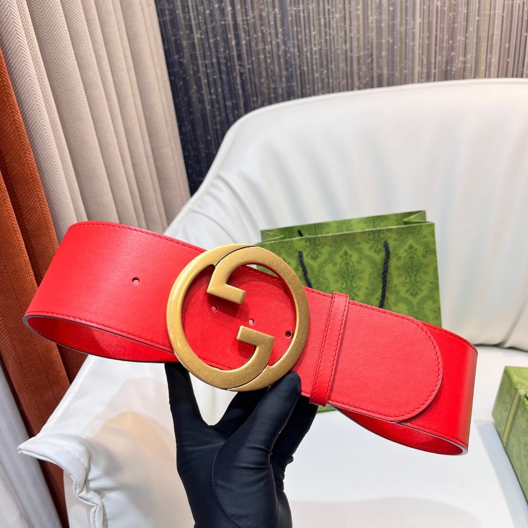 Gucci GG Marmont Leather Belt Red