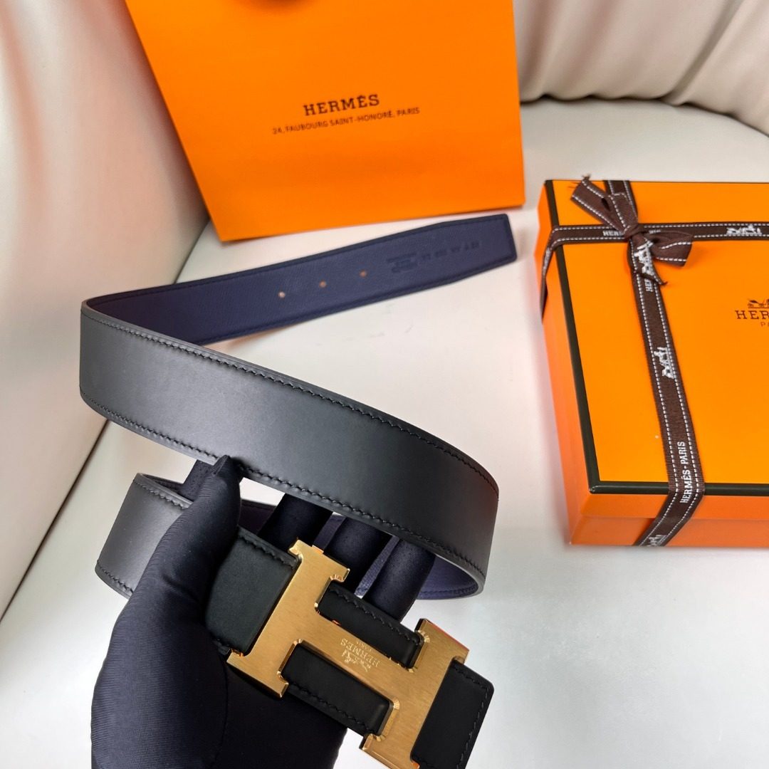 Hermès H Reversible Leather Belt