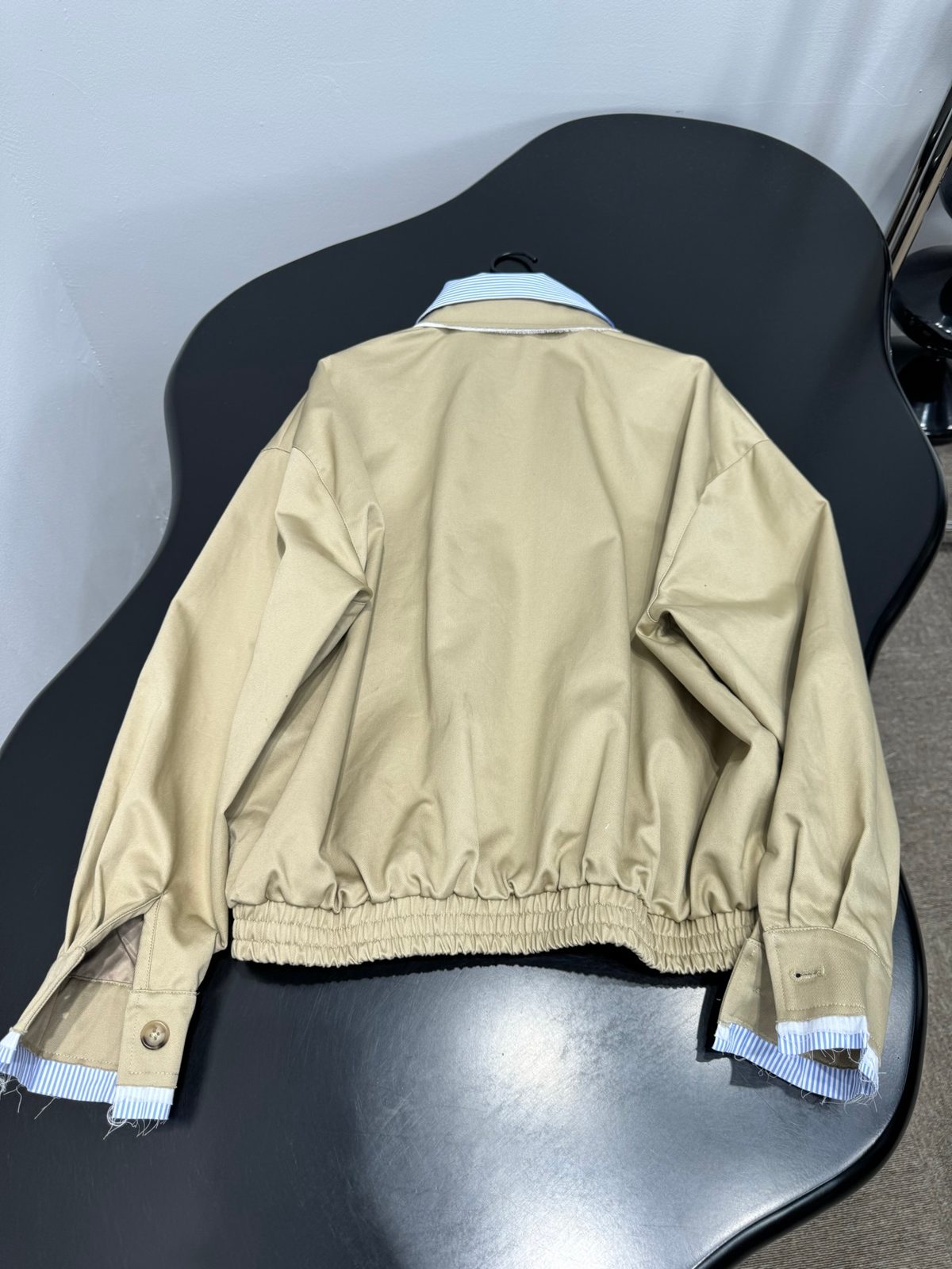 Beige Cotton Windbreaker Jacket