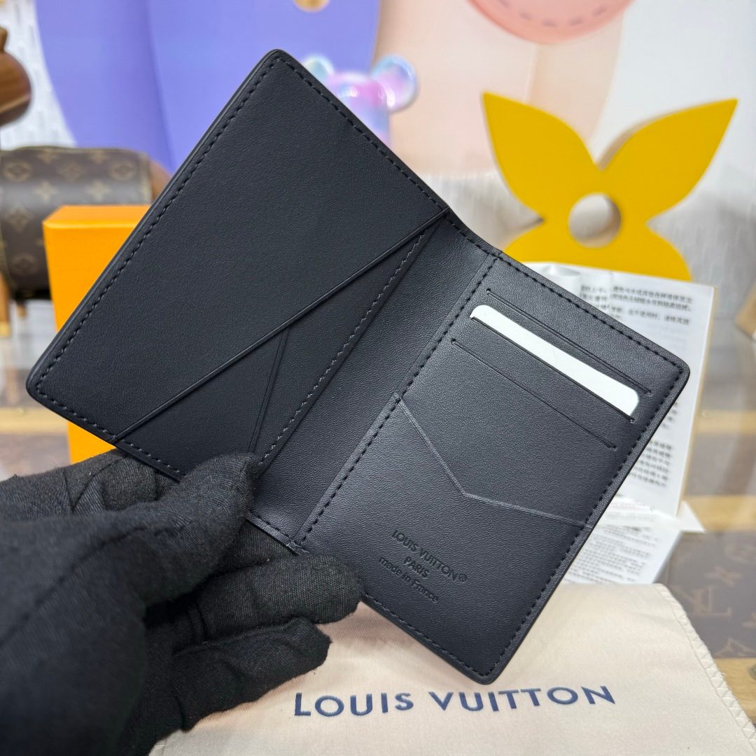 Louis Vuitton Black Leather Bifold Wallet