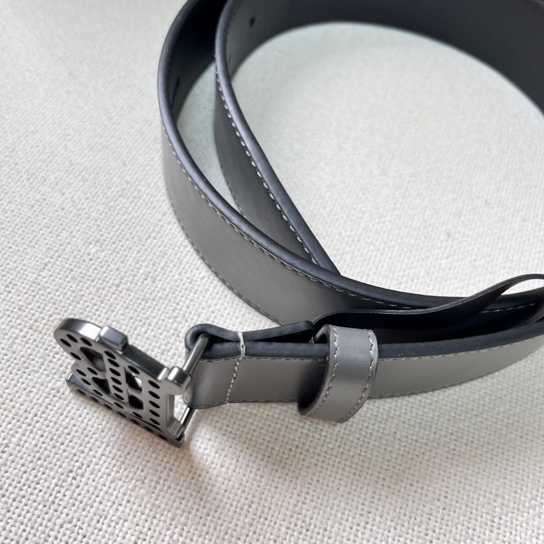 Burberry Leather Belt with Perforated Buckle