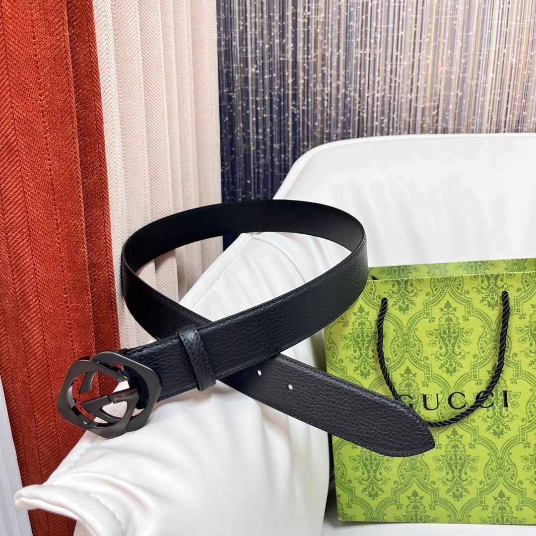 Gucci GG Marmont Black Leather Belt