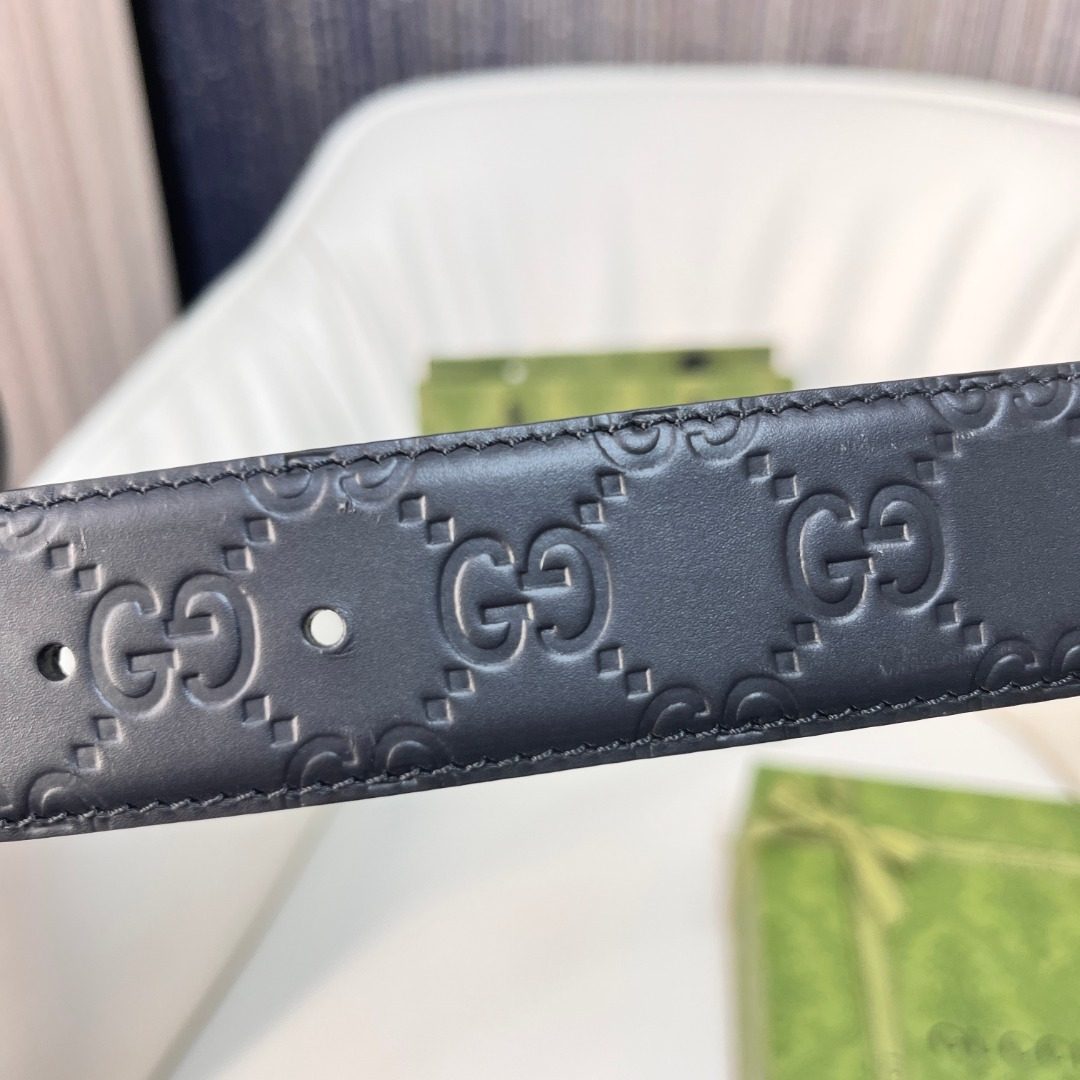 Gucci GG Embossed Leather Belt