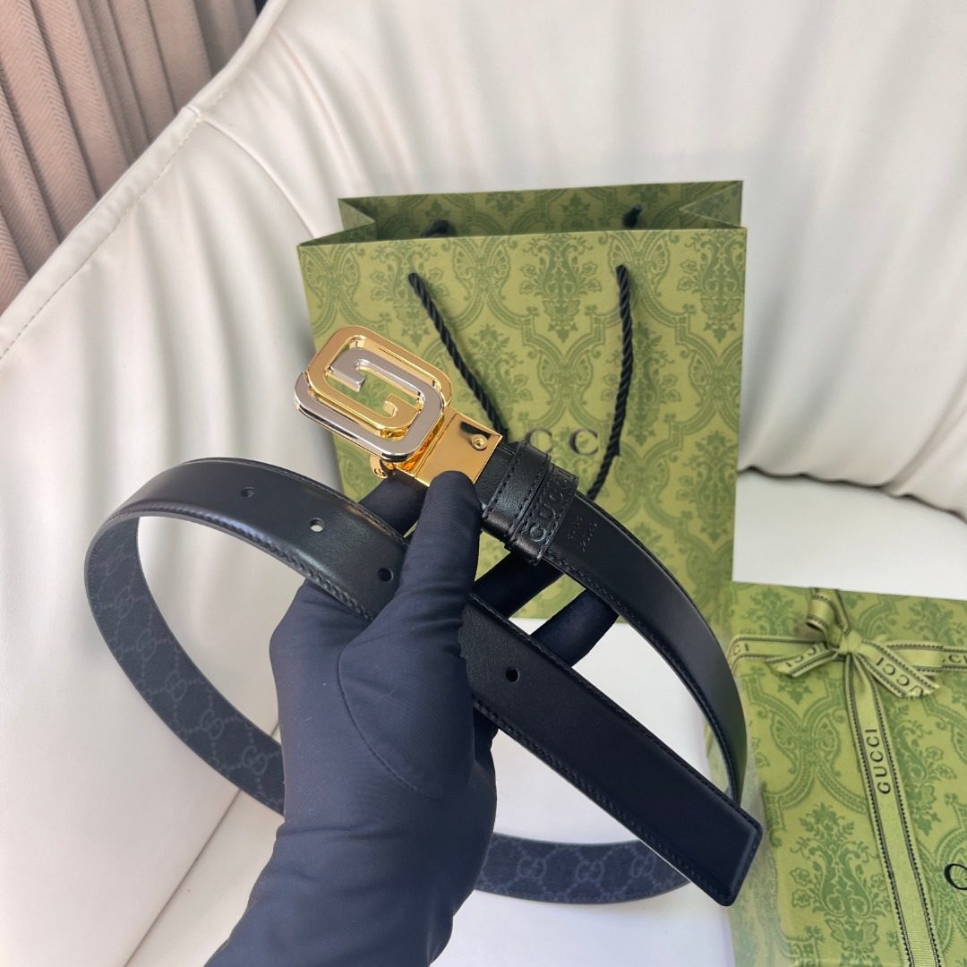 Gucci Gold Hardware Leather Belt