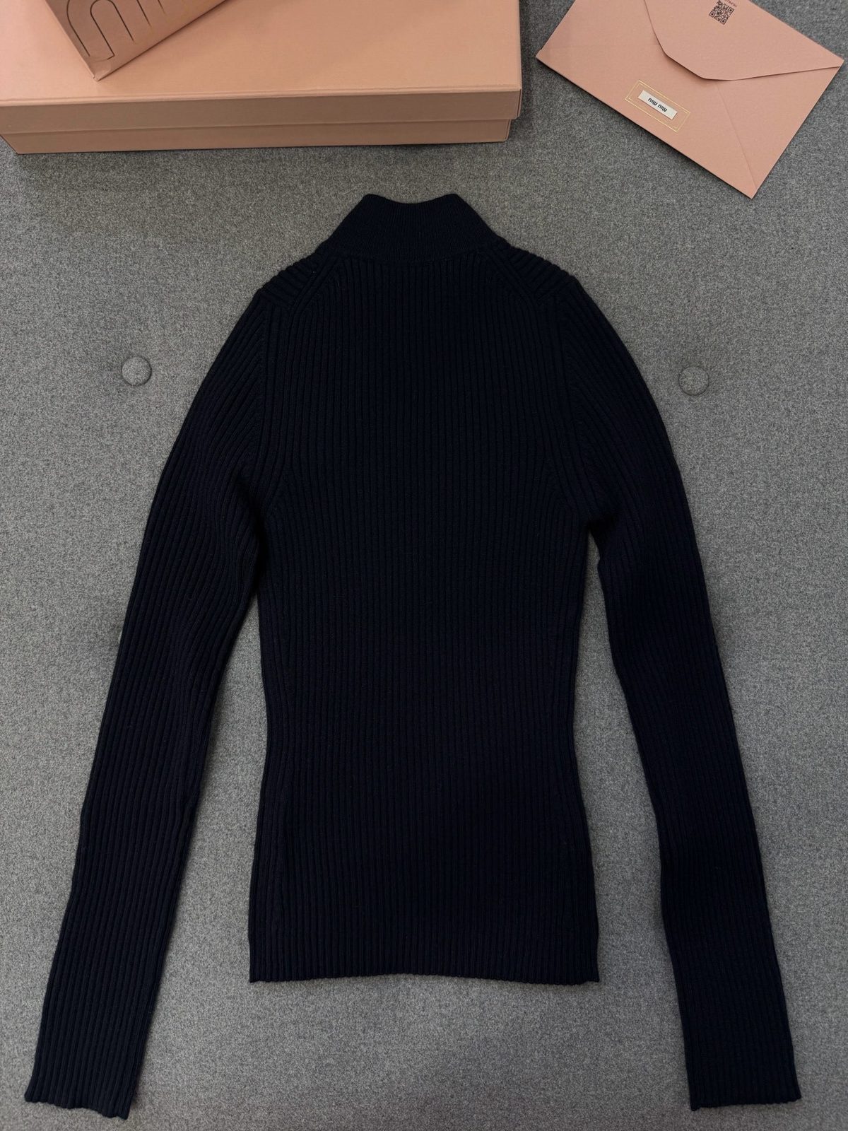 Miu Miu Black Ribbed Turtleneck Sweater