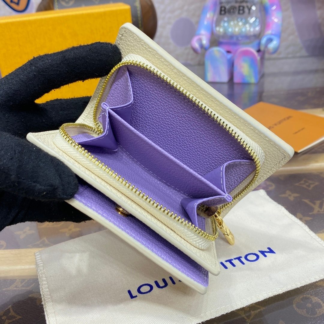 Louis Vuitton Zippy Wallet Purple Leather