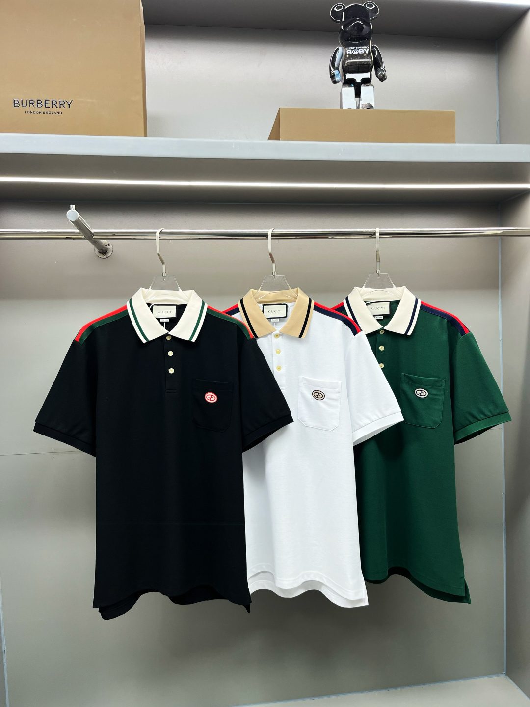 Burberry Striped Collar Polo Shirt