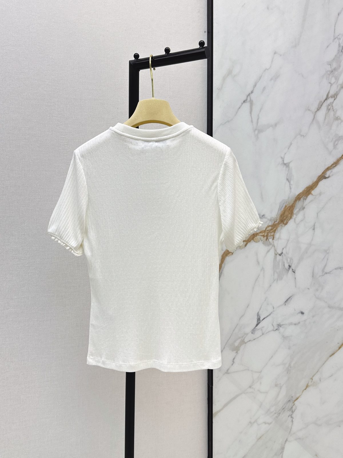 Miu Miu Ribbed Cotton Crewneck T-Shirt