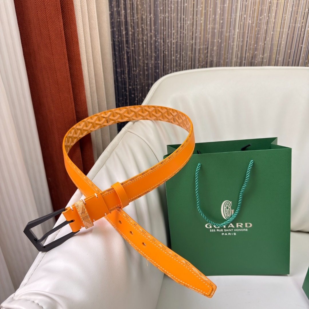 Guyard Orange Perforated Leather Belt