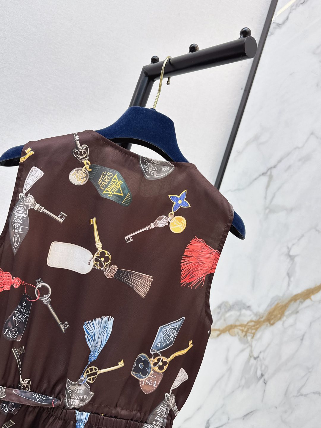 Louis Vuitton Monogram Charm Print Sleeveless Dress