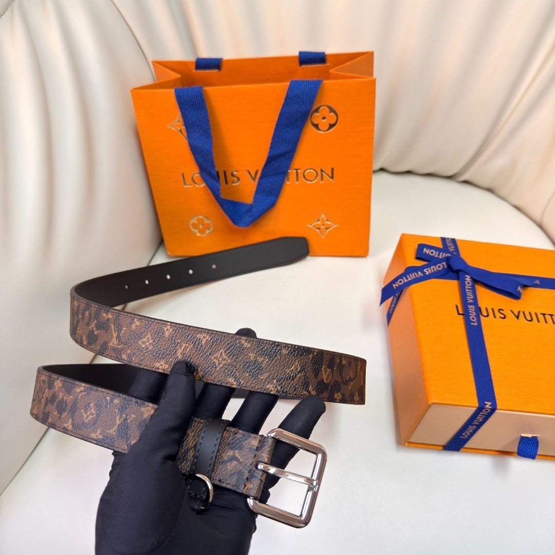 Louis Vuitton Monogram Canvas Leather Belt