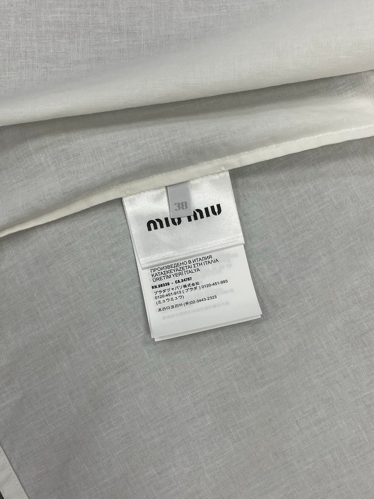 Miu Miu White Linen Button-Up Shirt