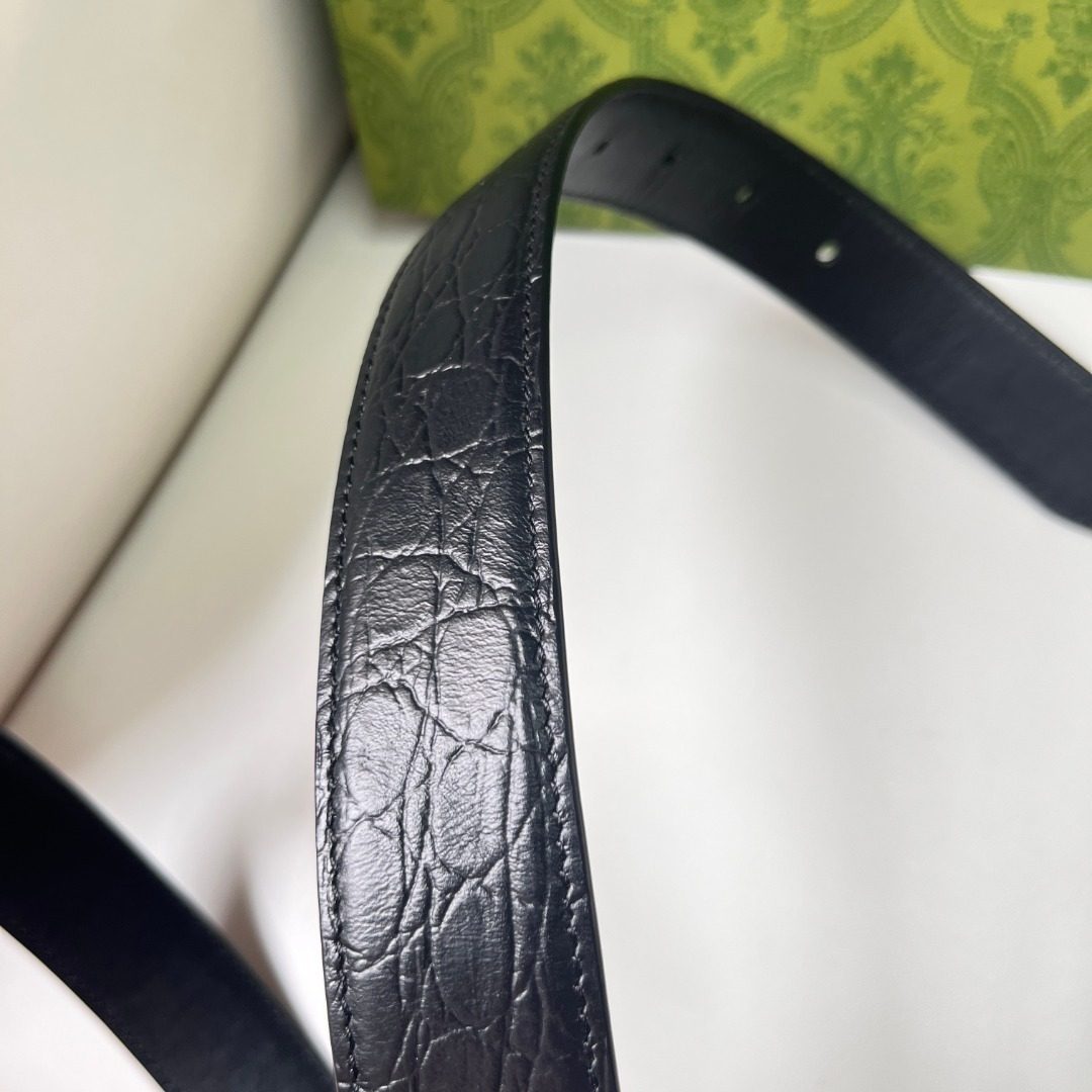 Gucci Crocodile Embossed Leather Belt