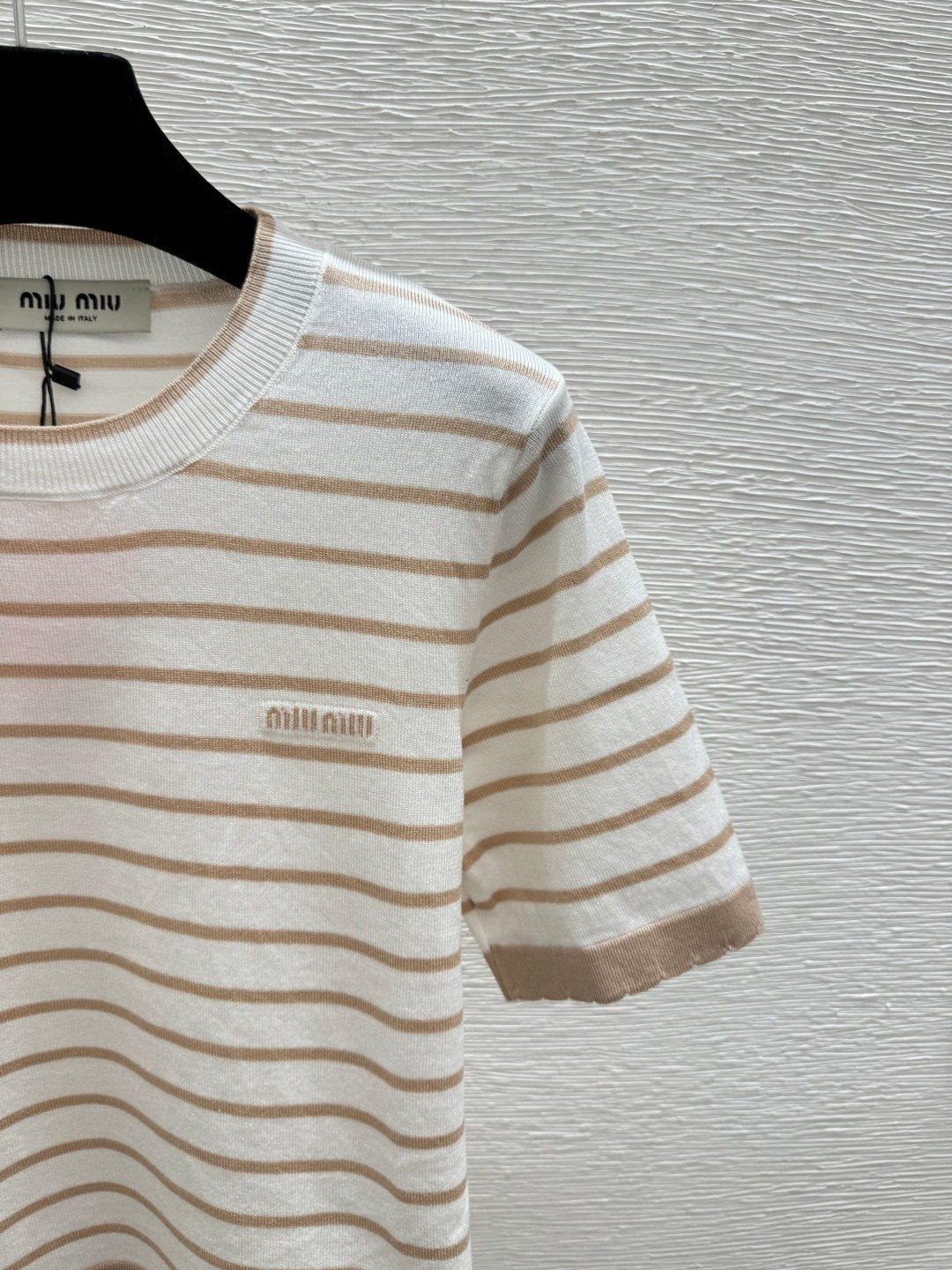 Miu Miu Striped Crewneck T-Shirt