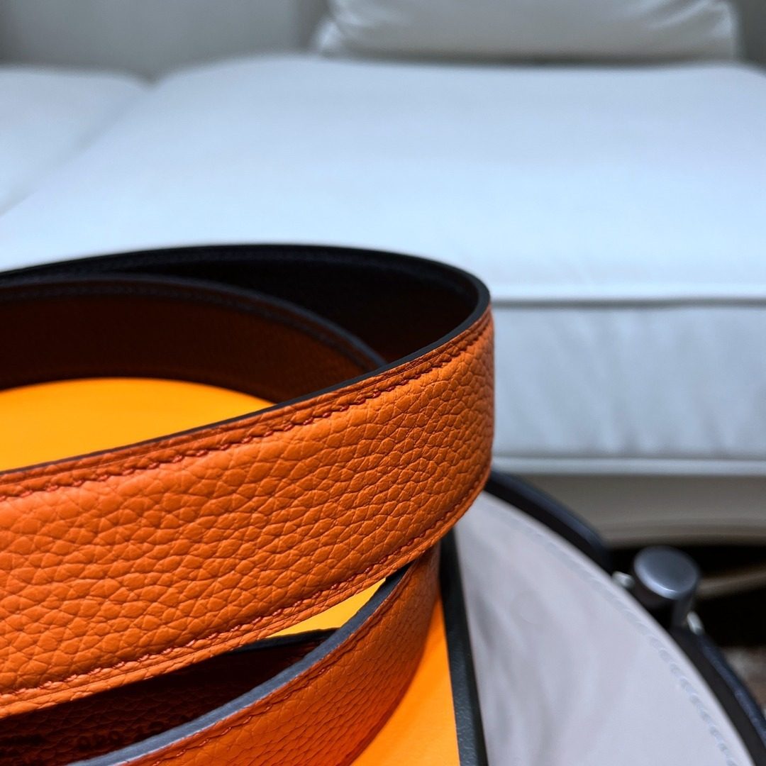 Hermès Anchor Leather Belt Orange