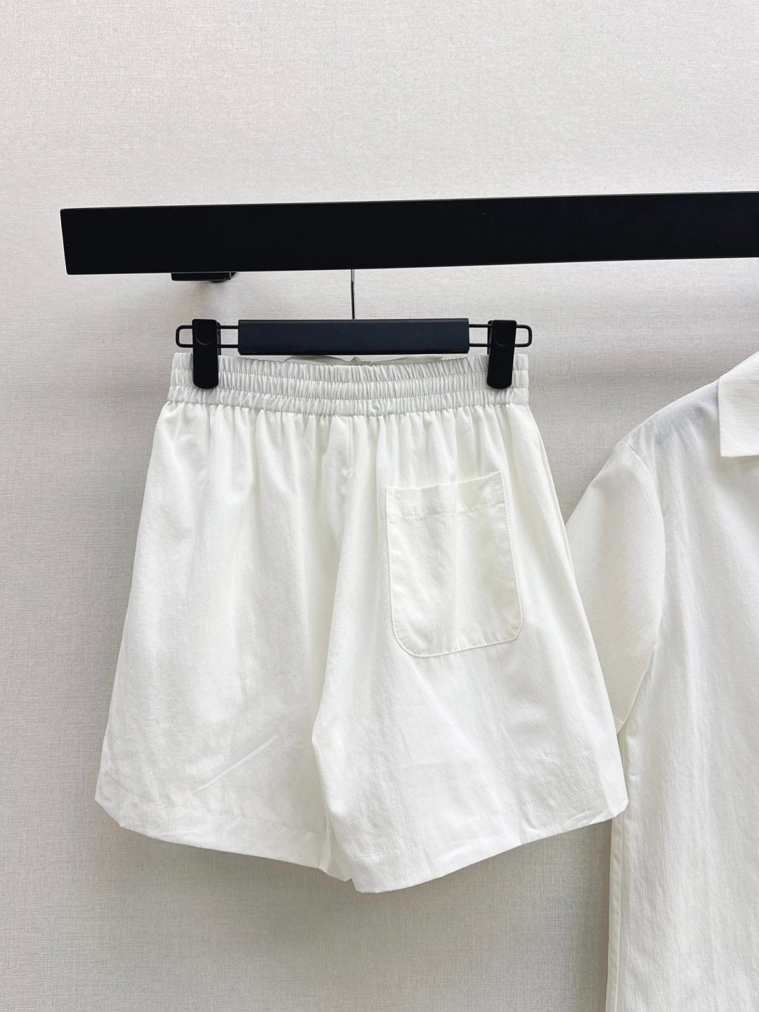 Prada Red Logo Cotton Shorts White