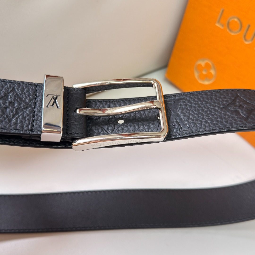 Louis Vuitton Monogram Black Leather Belt
