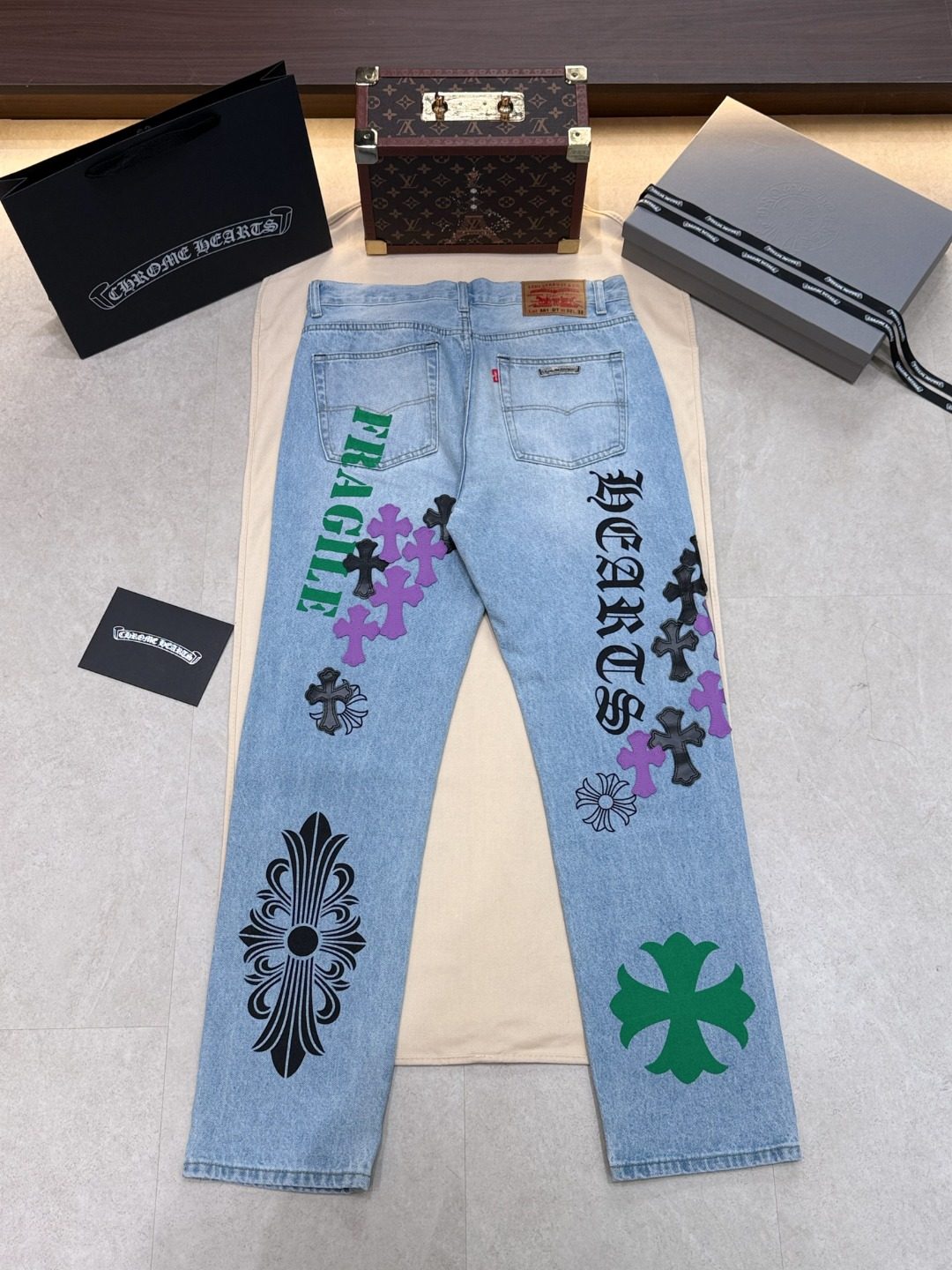 Chrome Hearts Cross Embroidered Denim Jeans