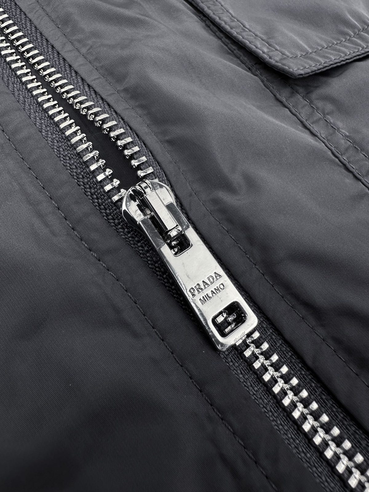Prada Nylon Triangle Logo Shirt Jacket