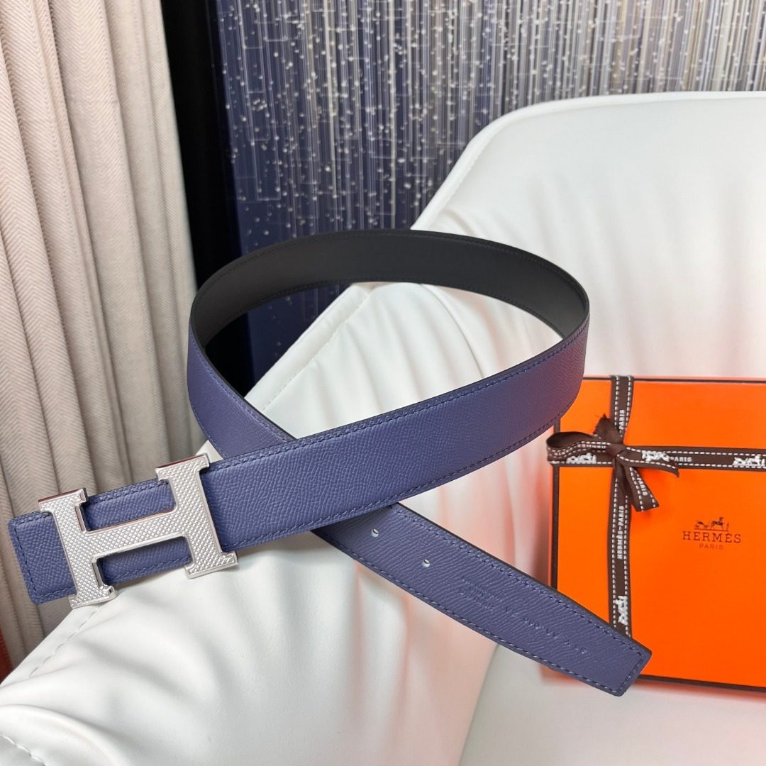 Hermès H Reversible Leather Belt