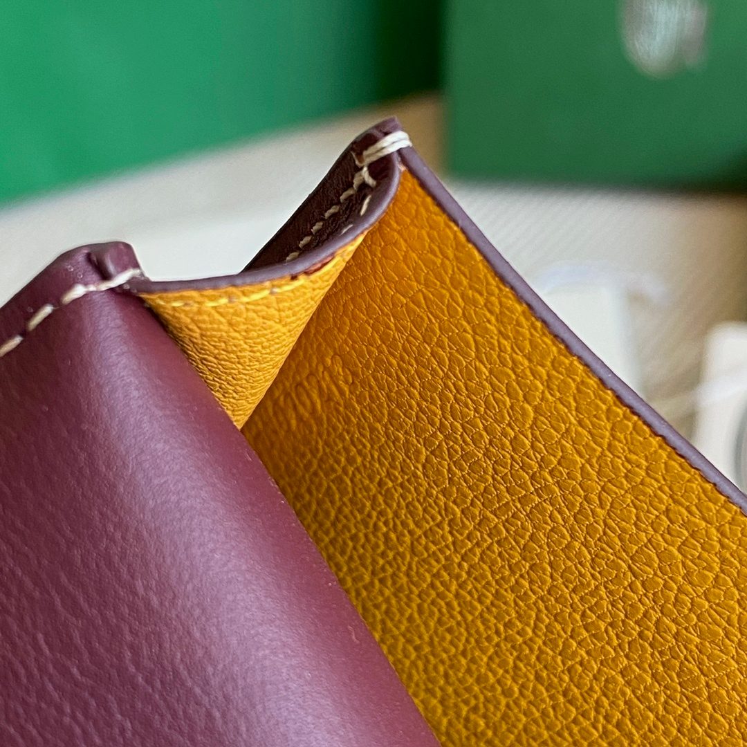 Goyard Anjou Wallet Burgundy Leather
