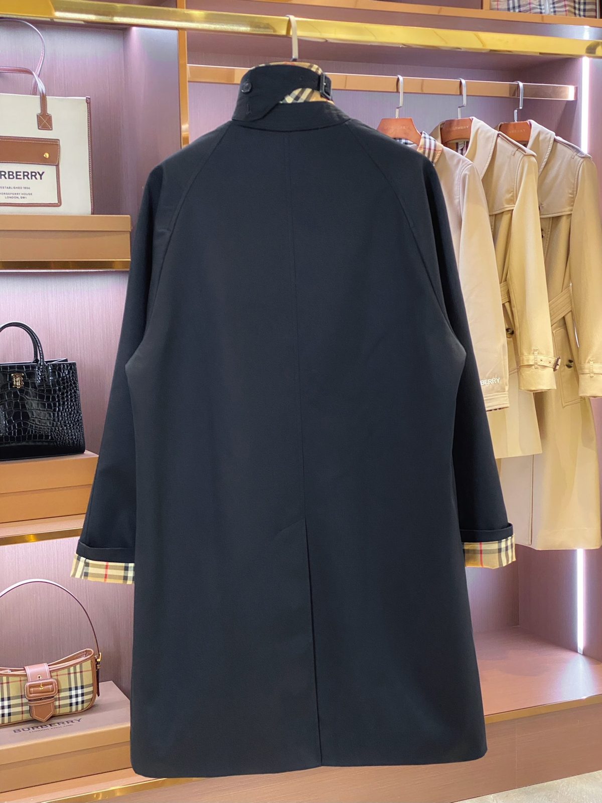 Burberry London England Black Trench Coat
