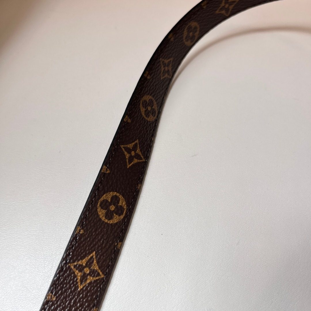 Louis Vuitton Monogram Canvas Belt with Gold Buckle