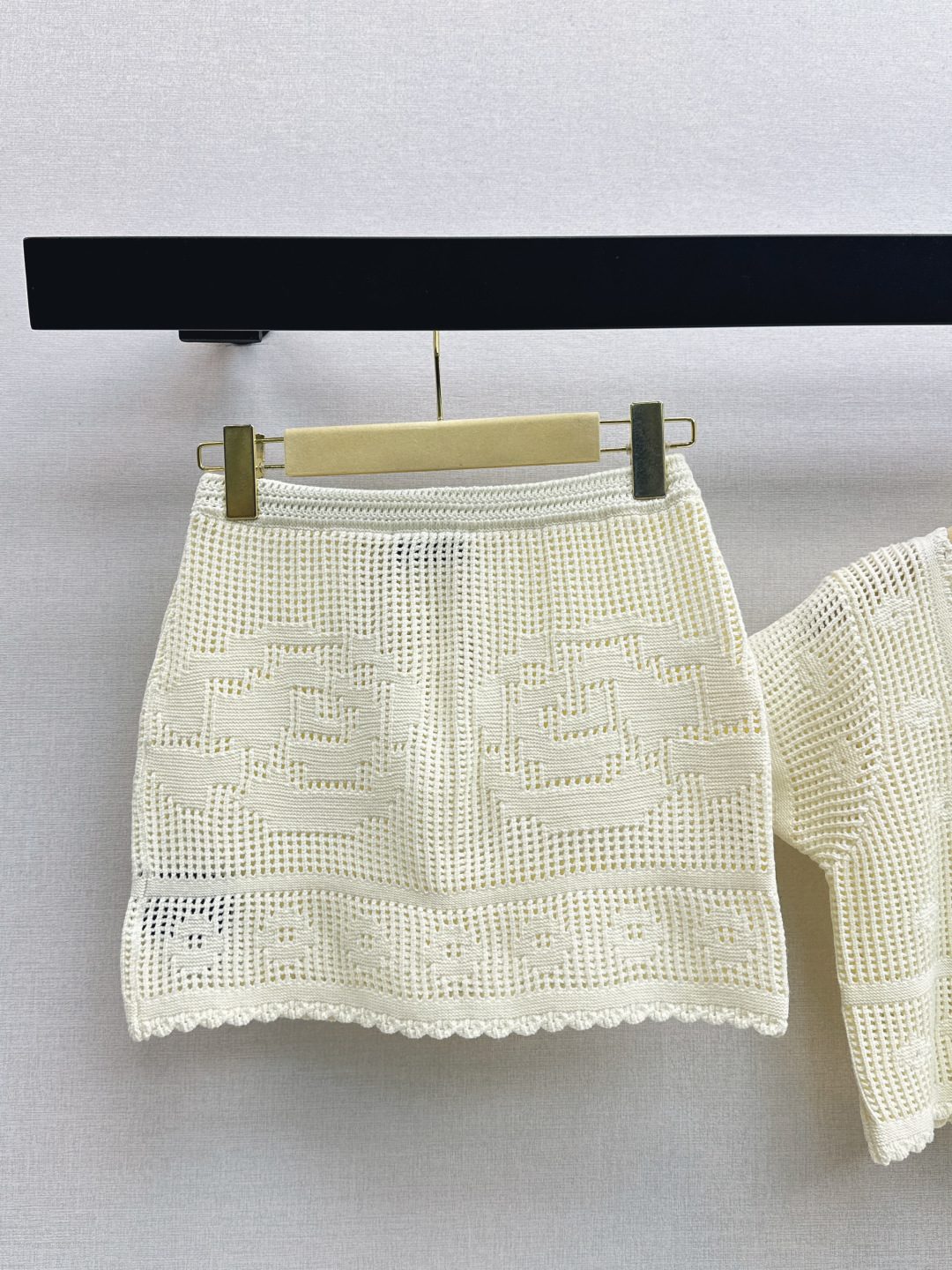 Miu Miu Cream Knit Mini Skirt
