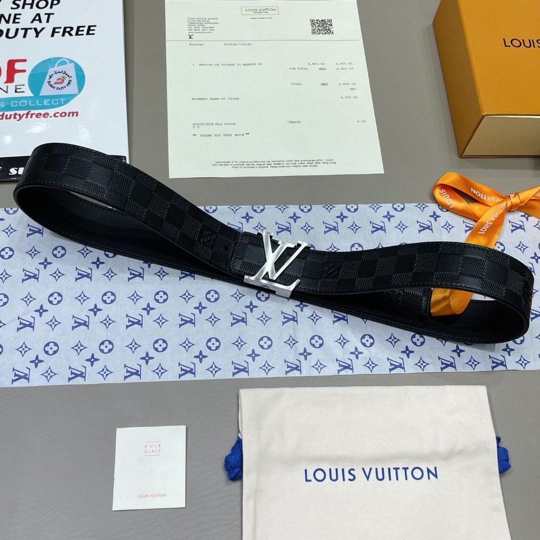 Louis Vuitton Damier Graphite Leather Belt
