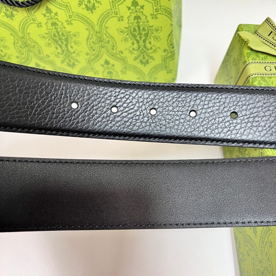 Gucci GG Marmont Black Leather Belt