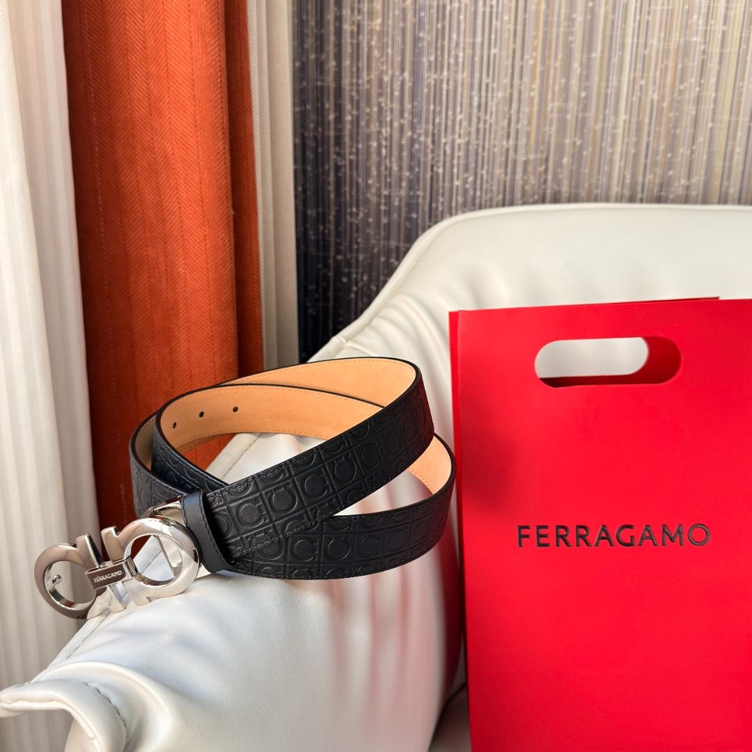 Ferragamo Gancini Leather Belt