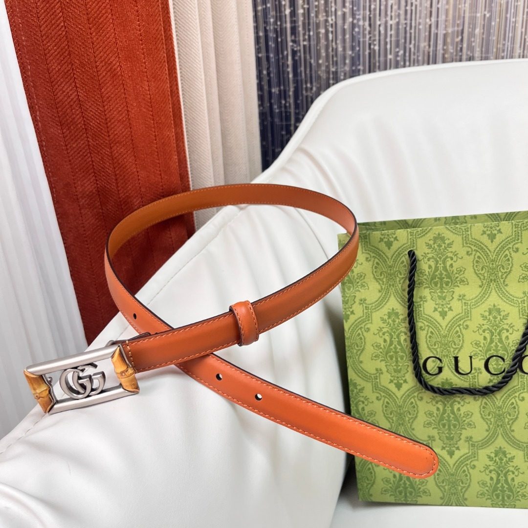 Gucci GG Marmont Leather Belt Orange