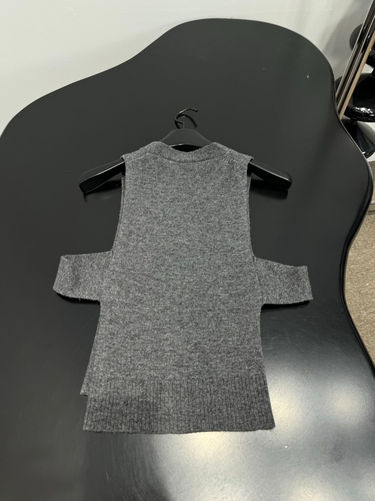 Miu Miu Cold-Shoulder Ribbed Knit Vest