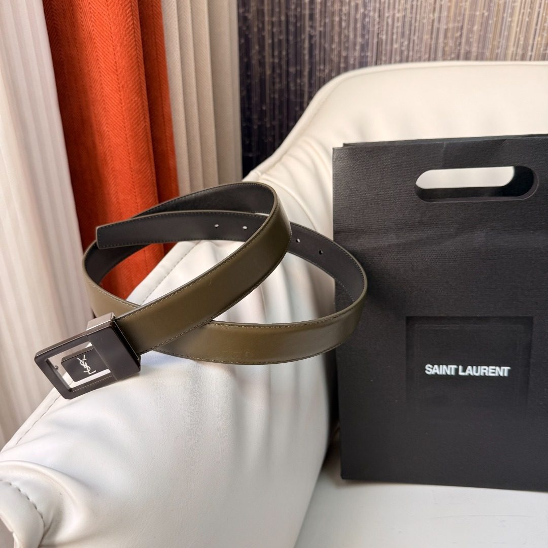 Saint Laurent Reversible Leather Belt