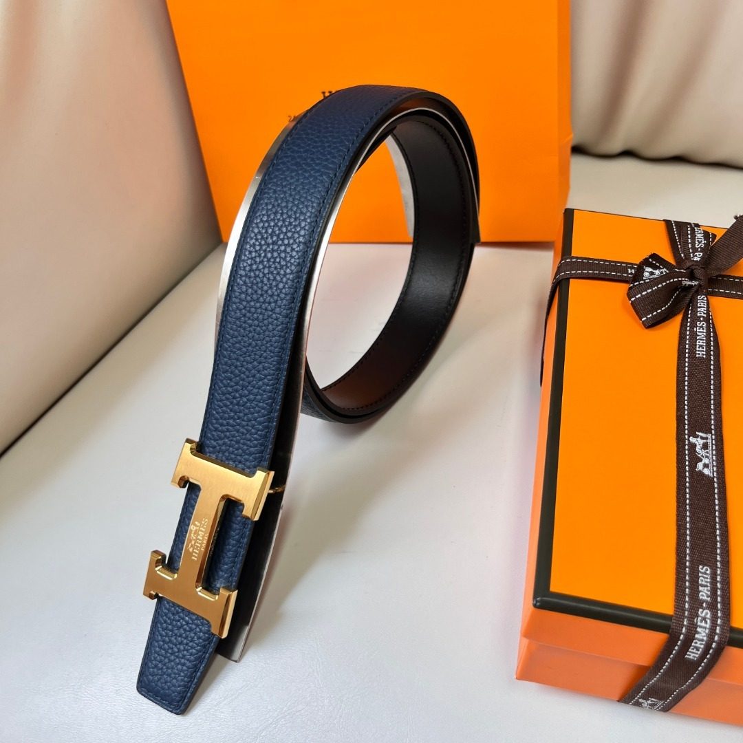 Hermès H Buckle Leather Belt